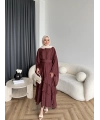 Tb - Gezce Kat Kat Etekli Takım - Bordo