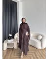 Tb - Gezce Kat Kat Etekli Takım - Kahve