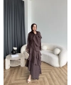 Tb - Gezce Kat Kat Etekli Takım - Kahve