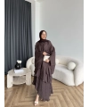 Tb - Gezce Kat Kat Etekli Takım - Kahve