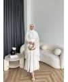 Tb - Gezce Kat Kat Etekli Takım - Ekru