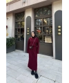 Balon Kol Triko Elbise - Bordo