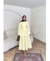 Belden Oturtmalı Etekli Takım - Sarı