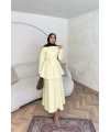 Belden Oturtmalı Etekli Takım - Sarı