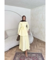 Belden Oturtmalı Etekli Takım - Sarı