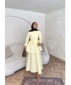 Belden Oturtmalı Etekli Takım - Sarı