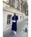 Dahsen Düğmeli Triko Elbise - Lacivert