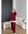 Derla Taş Detaylı Eşofman Takım - Bordo