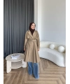 Dökümlü Trençkot - Camel