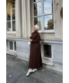 Fitilli Triko Elbise - Kahve