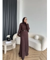 Fuş - Rodry Dantel Elbise - Kahve