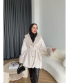 Gold Düğmeli Mont - Bej