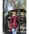 Helino Kuşaklı Gömlek - Bordo