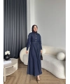 Hen - Enzo Kot Elbise - Koyu Mavi