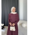 Hr - Melda Yaka Detay Elbise - Bordo