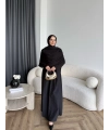 Hr - Melda Yaka Detay Elbise - Siyah