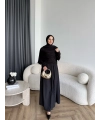 Hr - Melda Yaka Detay Elbise - Siyah