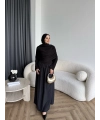 Hr - Melda Yaka Detay Elbise - Siyah