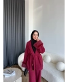 Hümas Kürk Detaylı Takım - Bordo