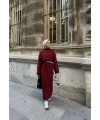 Işıl Örgü Triko Elbise - Bordo