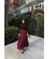 Kırışık Etek - Bordo