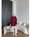 Lidya 3 İplik Sweat - Bordo