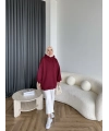 Lidya 3 İplik Sweat - Bordo