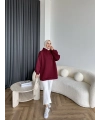 Lidya 3 İplik Sweat - Bordo