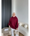 Lidya 3 İplik Sweat - Bordo
