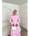Linen Elbise - Pembe