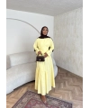 Linen Elbise - Sarı