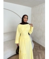 Linen Elbise - Sarı