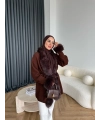 Luella Kürk Detaylı Hırka - Acı Kahve