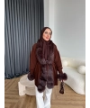 Luella Kürk Detaylı Hırka - Acı Kahve
