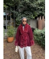 Luella Kürk Detaylı Hırka - Bordo