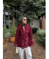 Luella Kürk Detaylı Hırka - Bordo