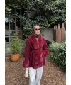 Luella Kürk Detaylı Hırka - Bordo