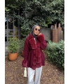 Luella Kürk Detaylı Hırka - Bordo