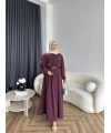 Mav - Monta Modal Elbise - Bordo ÖN SİPARİŞ