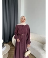 Mav - Monta Modal Elbise - Bordo ÖN SİPARİŞ