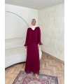 Meslen Şifon Elbise - Bordo