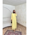 Meslen Şifon Elbise - Sarı