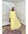 Meslen Şifon Elbise - Sarı
