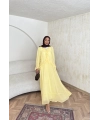 Meslen Şifon Elbise - Sarı