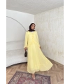 Meslen Şifon Elbise - Sarı