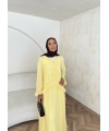 Meslen Şifon Elbise - Sarı