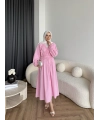 Milsa Lastikli Elbise - Pembe