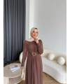 Nisa Sandy Elbise - Kahve