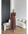 Nisa Sandy Elbise - Kahve
