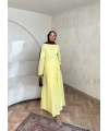 Noir Keten Elbise - Sarı
